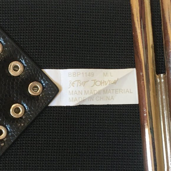 BETSEY JOHNSON 3" Black Stud Wide Stretch Belt M/L - Picture 3 of 3